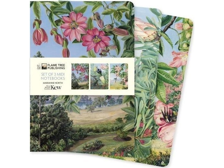 Midi Leaves And Flowers Midi Notebook Set Of 3 Kew...
