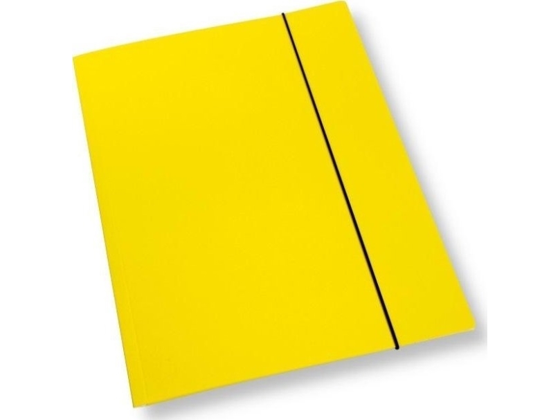 A4 Folder With Rubber Band Lacquer Yellow 350Gsm (10Pcs)