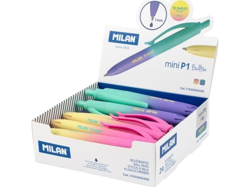 P1 Mini Sunset Blå Kuglepen (24 Stk.) Milan