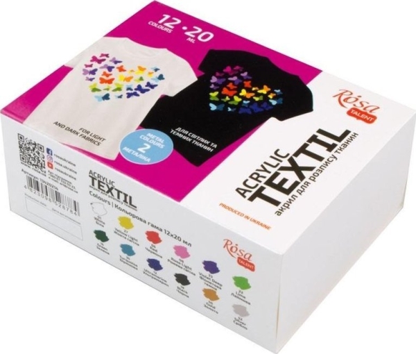 Heart tygfärger 20ml 12 färger | Leksaker - Kreativitet - Rittning och målning | GameStuff