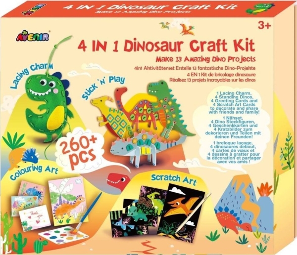 Dinosaurier-Bastelset 4In1