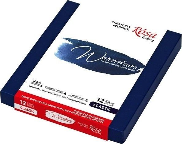 Akvarellmaling i terninger Klassisk 12 farger