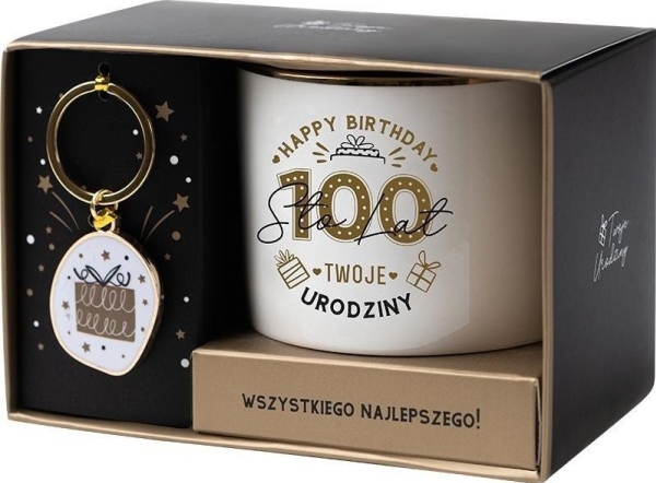 Presentset till födelsedag 100 år vit/guld | N - A | GameStuff