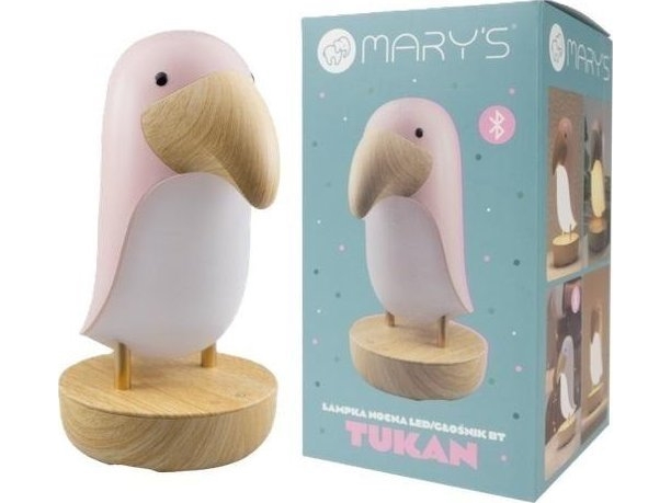 LED-yövalo ja bluetooth-kaiutin Tukan pinkki