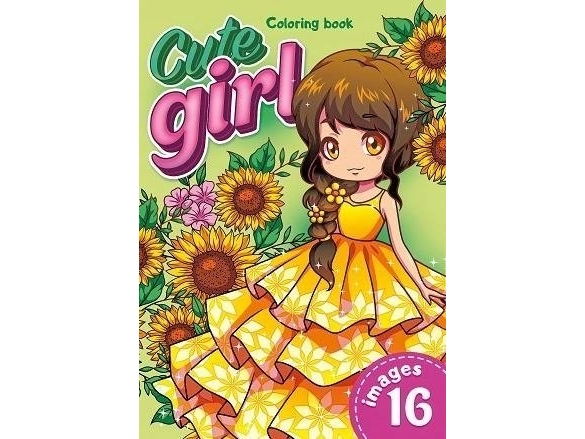 Malbuch A4 16 Bilder Lovely Girl