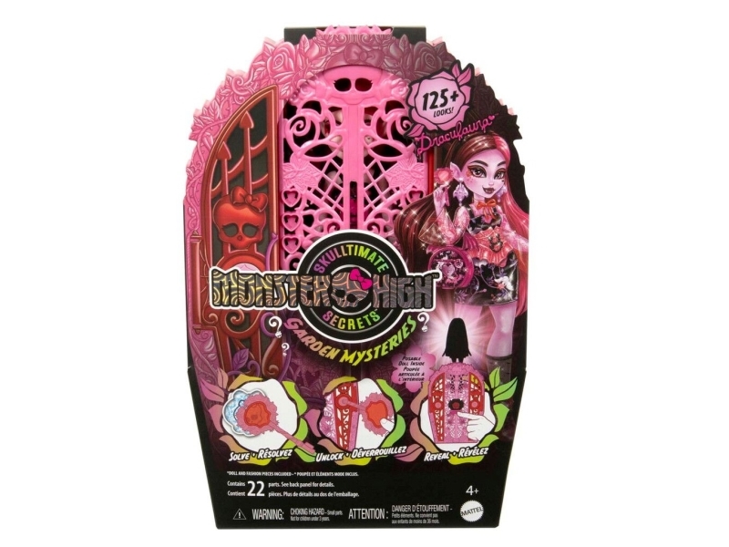 Monster High Skulltimate Secrets Garden Mysteries Spielset, Draculaura Puppe Mit Mehr Als 19 Überraschungen