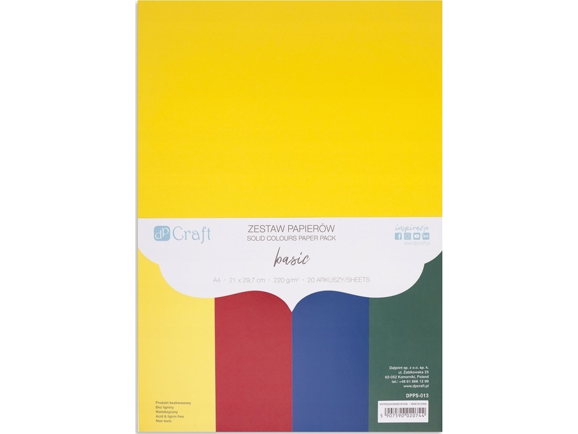 Papirsæt A4 20 ark basic 220g