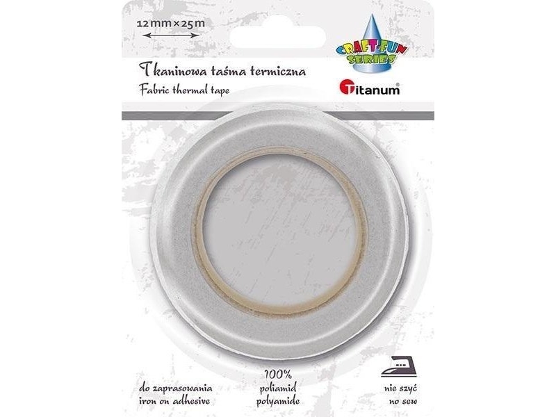 Fabric thermal tape 12mm 25m white