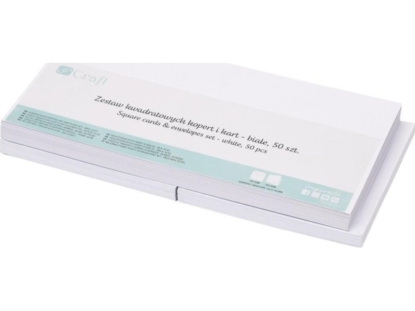 Set med fyrkantiga kuvert och kort vitt 50st | Papper & Emballage - Kuvert & påsar - Kuvert | GameStuff