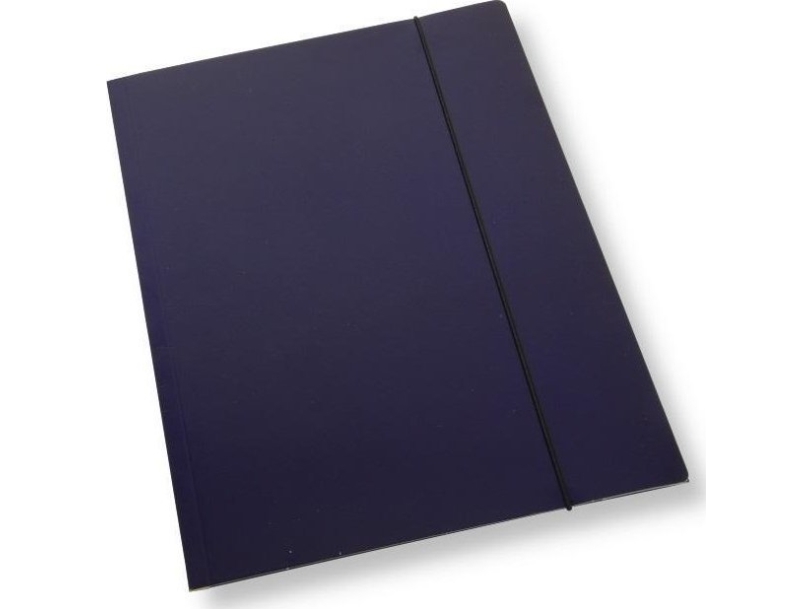 A4 Folder With Rubber Band Lacquer Blue 350Gsm (10Pcs)
