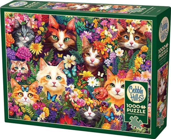 Puzzle 1000 Katzen Zwischen Blumen G3