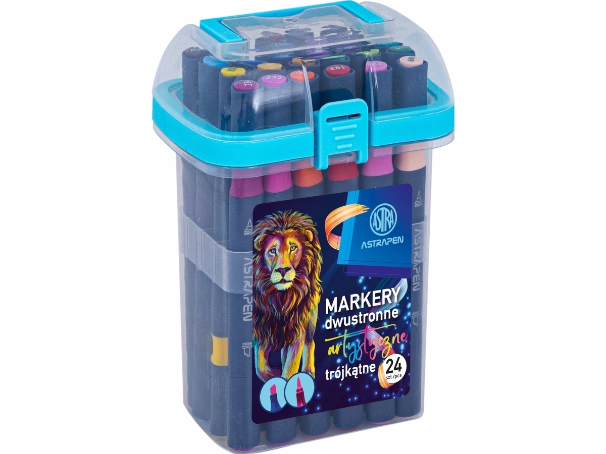 Triangular Double-Sided Markers 24 Colors Astra