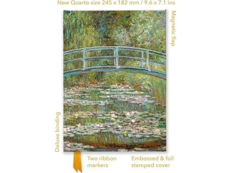 Notizblock Quatro Line Tw Brücke Über Den Teich Mit Seerosen