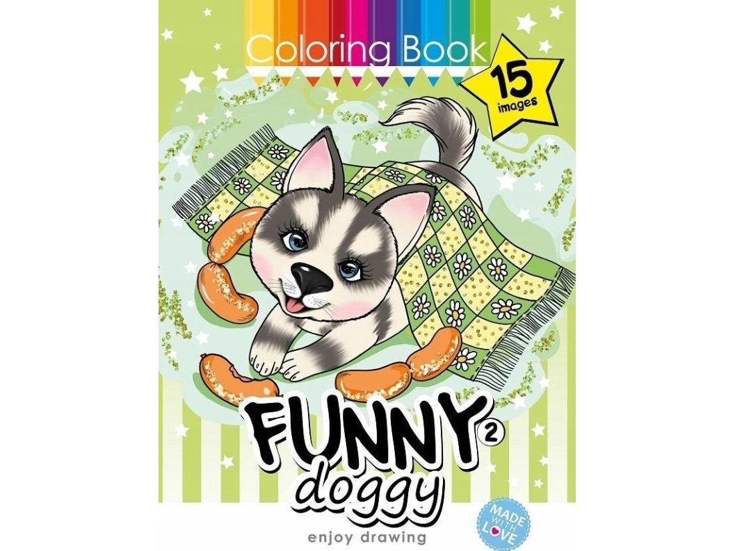 Malbuch A4 15 Bilder Lustige Hunde 2