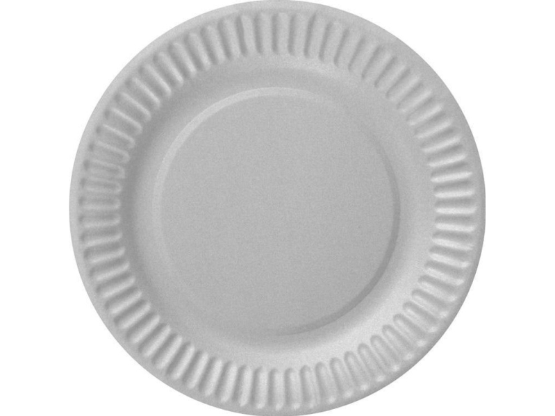 GoDan engangstallerkener i papir, ensfarvede sølv 18 cm, 6 stk