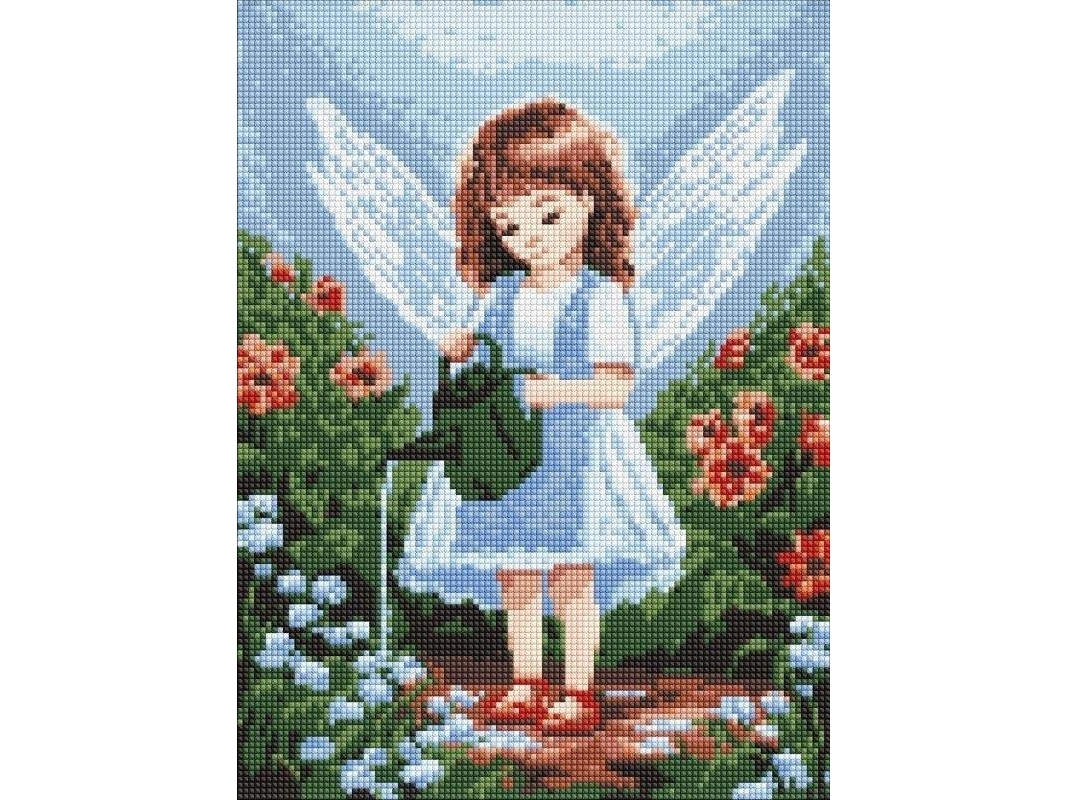 Diamantmosaik - Engel I Haven 30X40cm