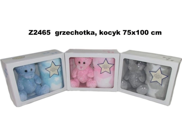 Teddybär Mit Rassel Und Decke 75X100cm Mix