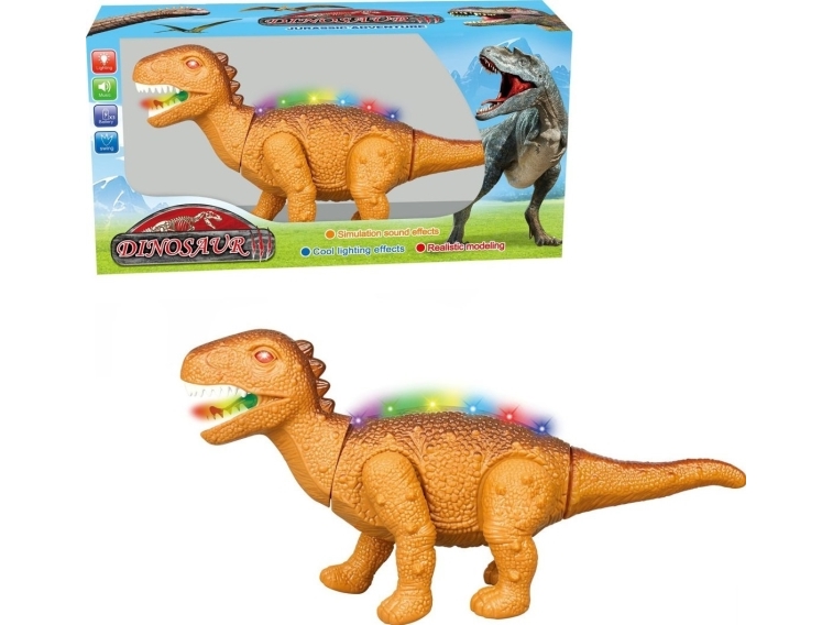 Batteridrevet gående dinosaur med stemme