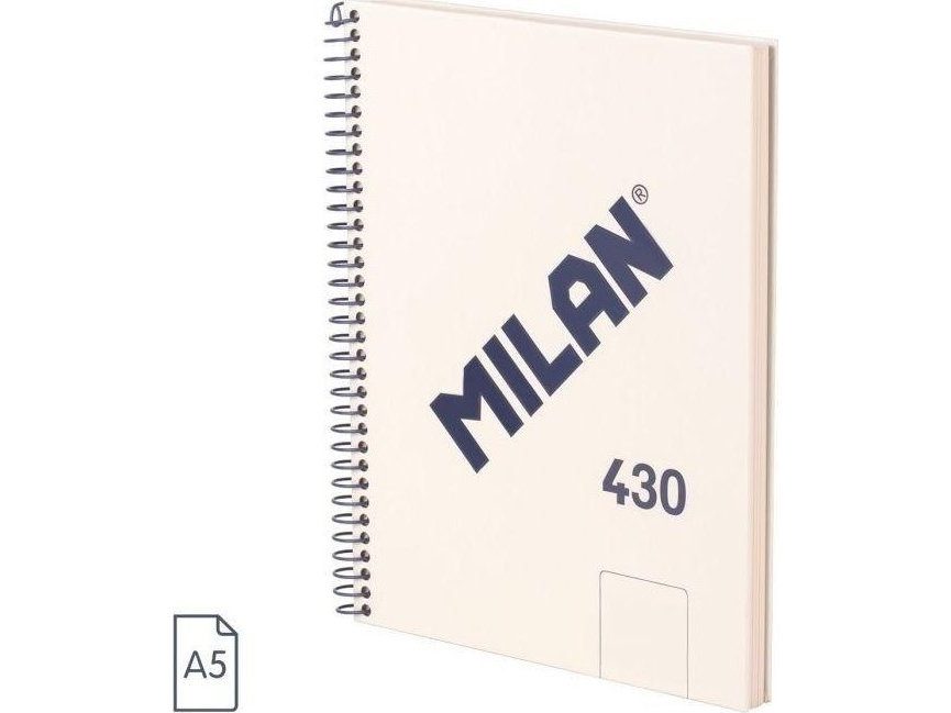 Spiralblock A5/80K, slätt, 1918 beige MILAN | Skola & Hobby - Skolböcker & kalkylblad - Skolböcker och utkast | GameStuff