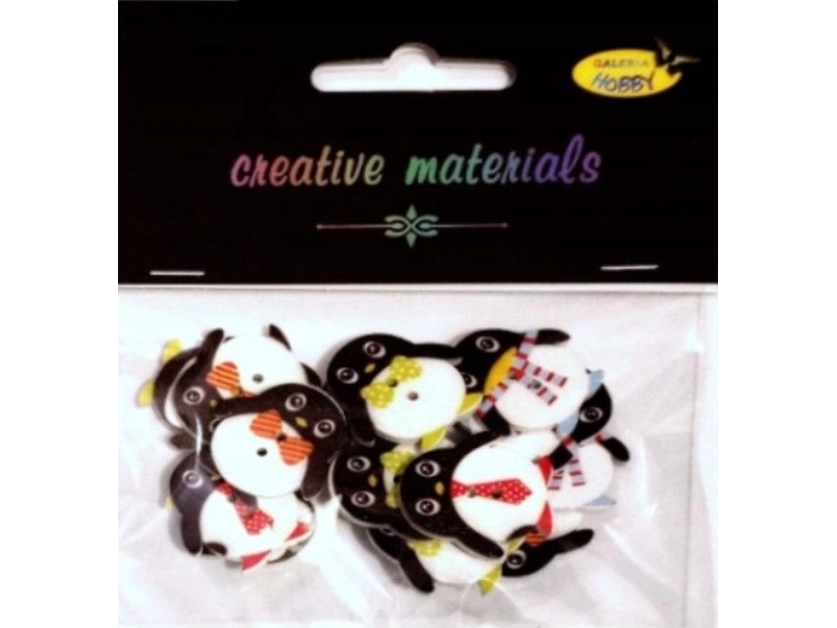 Penguin dekorativa knappar 25 mm 15 st. | Papper & Emballage - Märkning - Namnbrickor | GameStuff