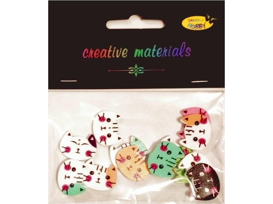 Dekorative knapper Cats 2 20x16mm 15stk
