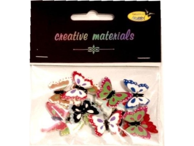 Decorative Buttons Butterflies 25Mm 15Pcs