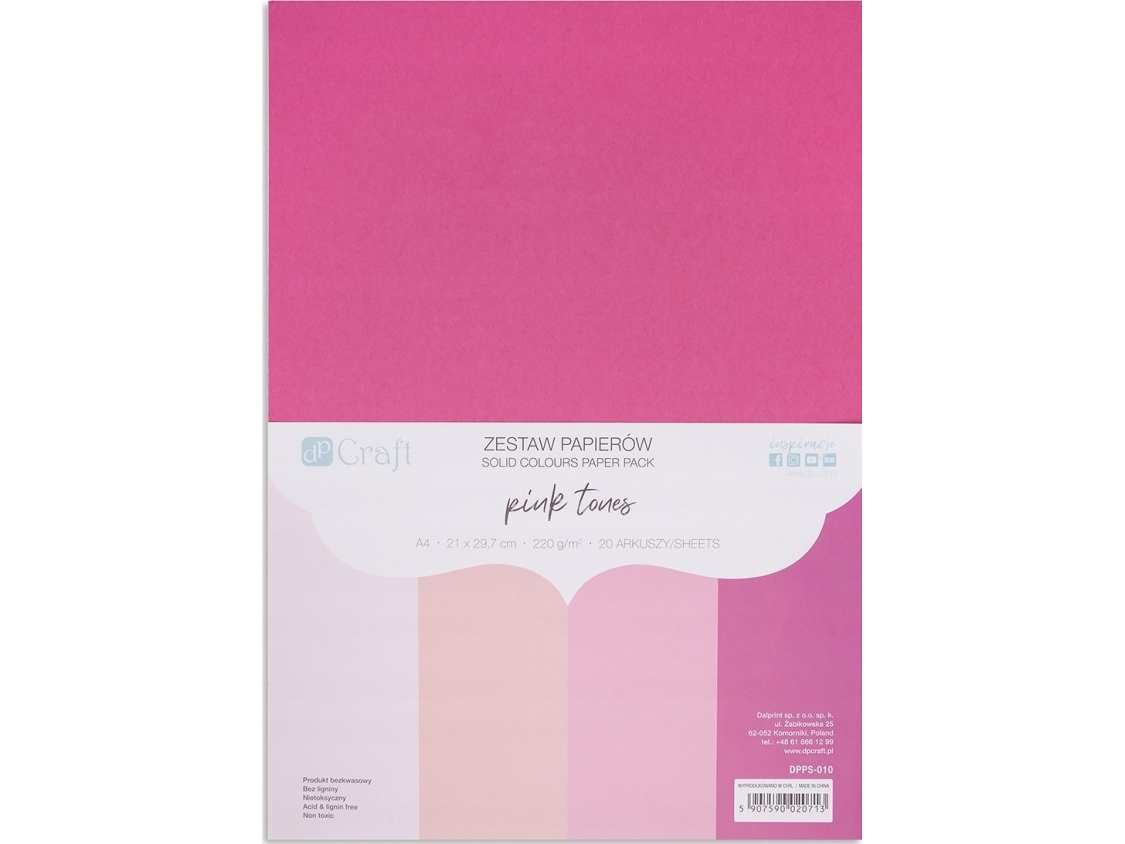 A4-papperspaket 20 ark rosa toner 220 g | Papper & Emballage - Färgat papper - A4 Färgat papper | GameStuff