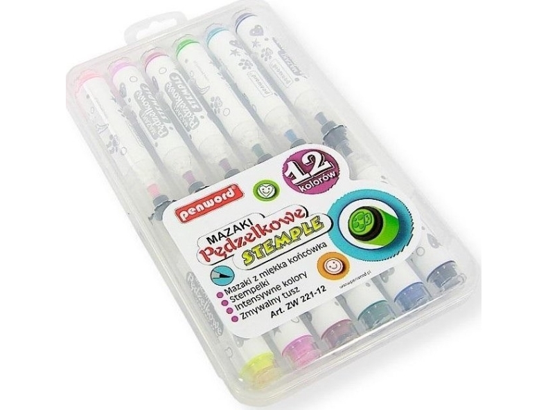 Pinselmarker Mit Stempeln In 12 Farben