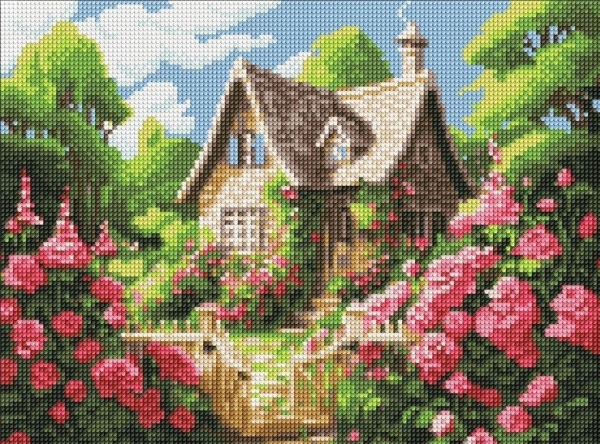 Ideyka diamanter mozaik - hyggeligt hus 30x40 cm