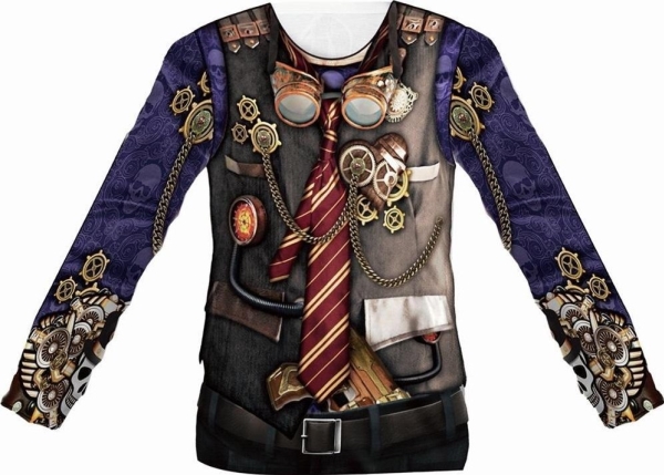Steampunk Man Gedruckt T-Shirt Größe M