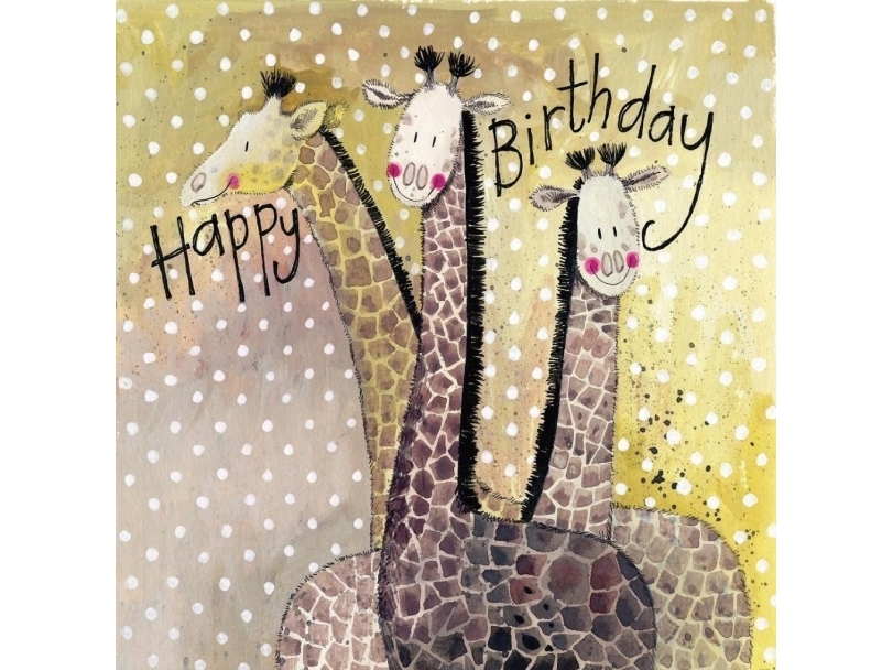 Gratulationskort Karnet AC710 födelsedag giraffer | Papper & Emballage - Kuvert & påsar - Övriga | GameStuff