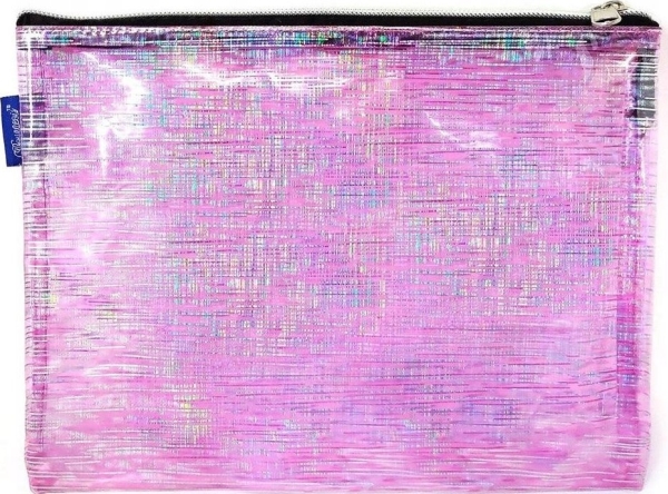 Zippered pink transparent sachet
