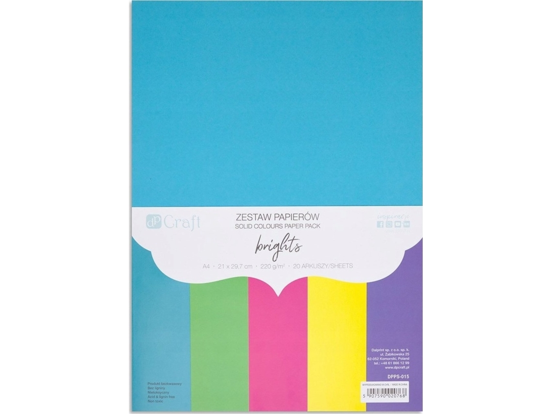 A4-Papierset 20 Blatt Brights 220 G