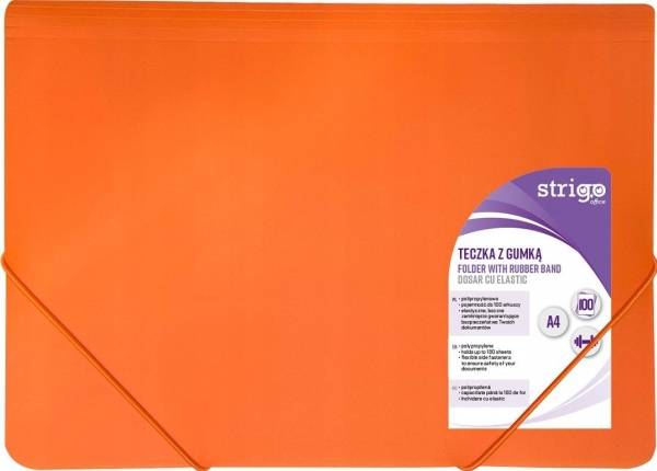 A4 Pp Neon Orange Strigo Radiergummi-Mappe