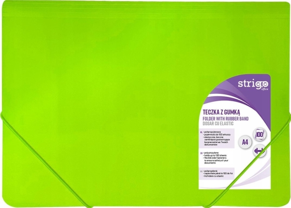 Mappe Mit Gummizug A4 Pp Neongrün Strigo