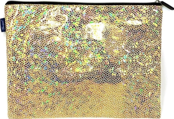 Goldfarbener Holografischer Reißverschluss-Beutel