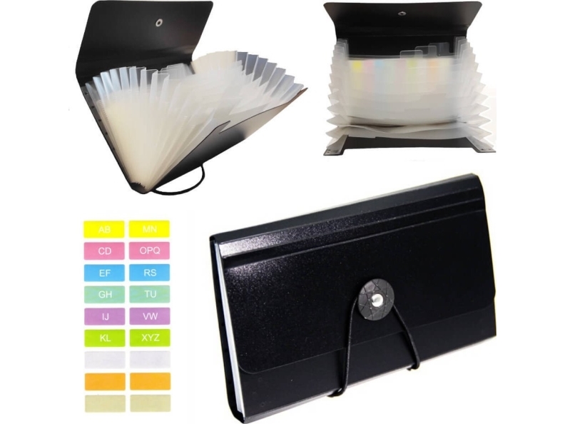 Biurfol mappe-organisation med 13 rum harmonika 12x18 cm