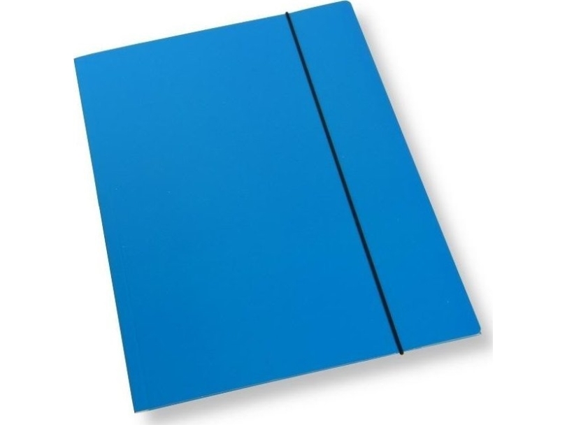A4 Folder With Rubber Band Lacquer Blue 350Gsm (10Pcs)