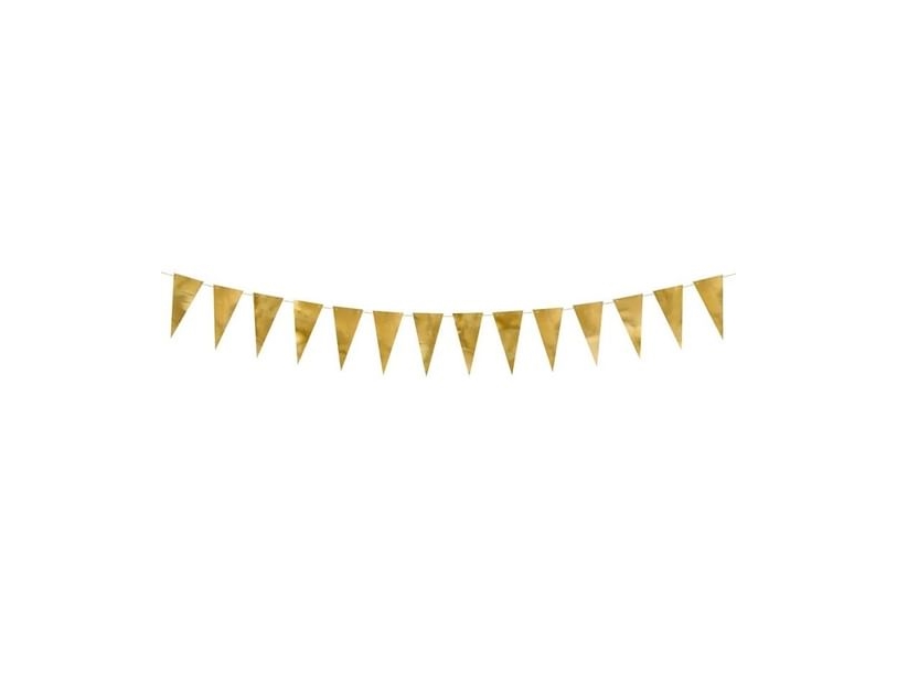 Party Deco Guirlande, flag, guld, 2,15 m universal