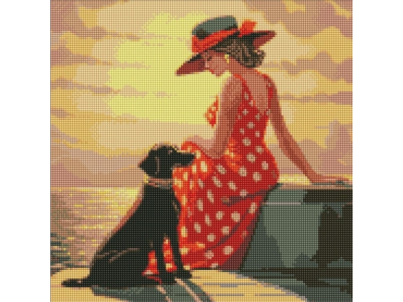 Diamantmosaik - Morgenvandring 40X40cm