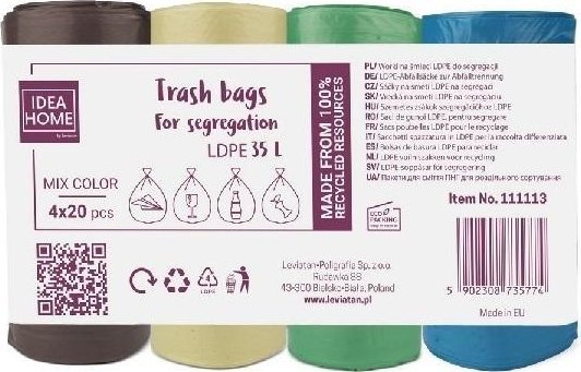 Soppåsar för sortering 35 l mix, 4 x 20 st | Köksutrustning - Hushålls tillbehör - Soppåsar | GameStuff