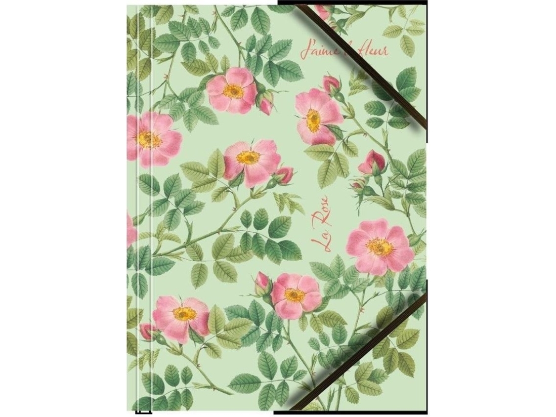A4 Cardboard Folder With Corner Rubber Band Roses (6Pcs)