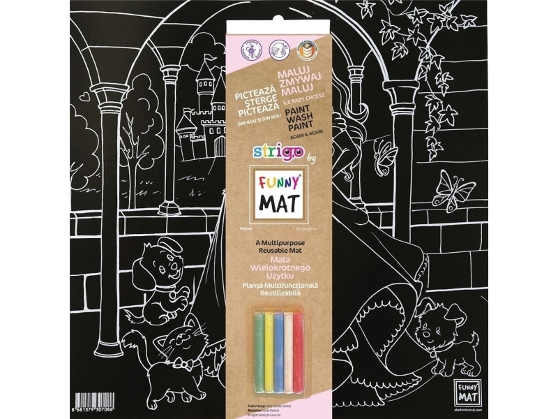 Schwarze Matte + Kreide Princess Funny Mat Strigo