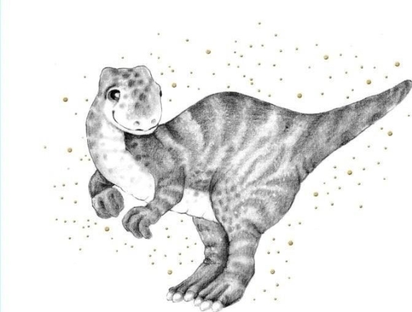 Carnet Vergoldet Quadrat Cl3824_Bl Dinosaurier