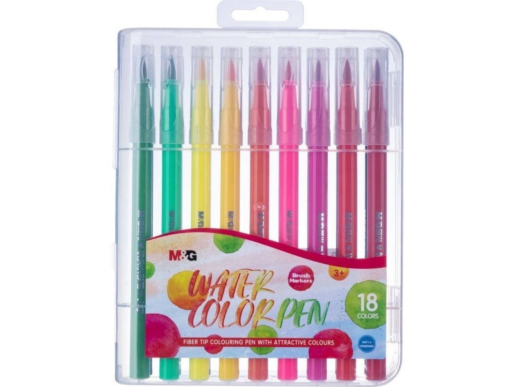 Kunstpinsel Stift 1-4Mm Wasserfarbe 18 Farben Mg