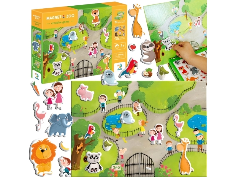 MAGNETSPIL ZOO MEGA MED MAGNETTAVLE 35 MAGNETER