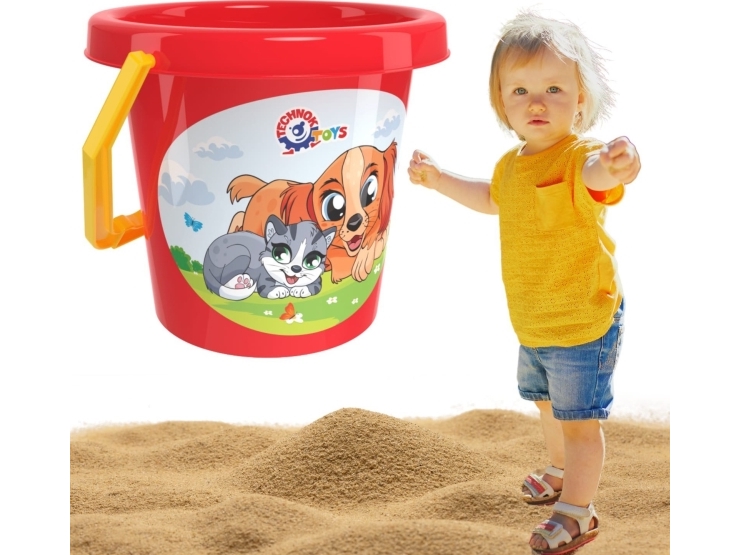 Technok Sand Eimer Bequemer Griff Bunte Grafiken Strand Tiere