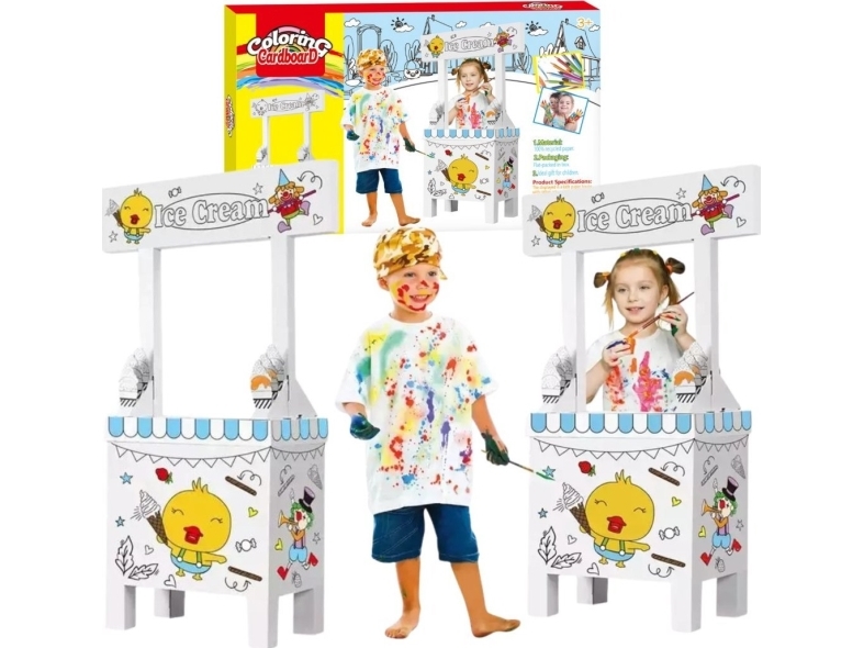 TAIDEPAKETTI JÄÄTELÖBAARI TAITTO MAALAUS VÄRITYS KARTONKI VÄRITYS