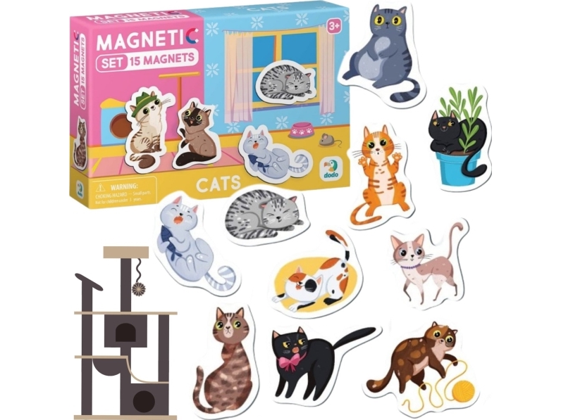 Dodo Magnete Katzen 15 Elemente Bunte Nüsse Katzen-Magnete Für Kinder