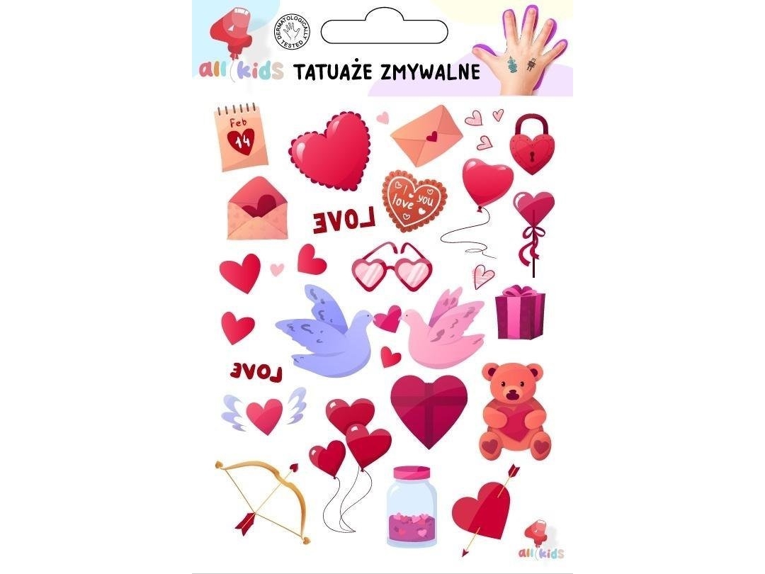 Vaskbare tatoveringer til børn Valentine's Day 3